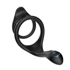 Насадка на член - B-Series Joy Tail Cock Ring Stay Hard, чорна