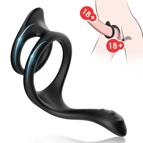 Насадка на член - B-Series Joy Tail Cock Ring Stay Hard, чорна