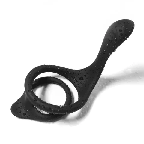 Насадка на член - B-Series Joy Tail Cock Ring Stay Hard, чорна