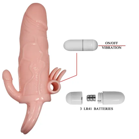 Насадка на член - Brave Man Vibrating Penis Sleeve Flesh