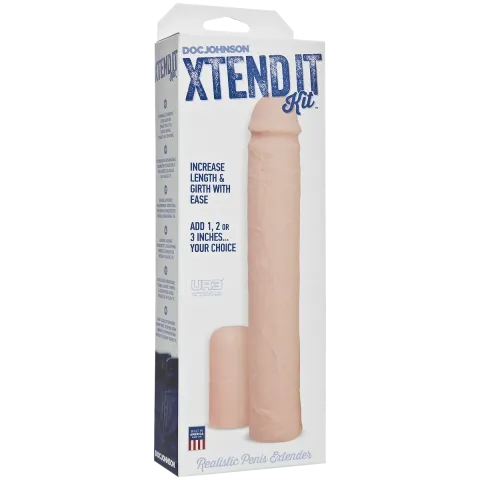 Насадка на член Doc Johnson Xtend It Kit White, подовження (до +7,6 см) і потовщення (до +1,2 см)