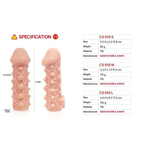 Насадка на пенис Kokos Cock Sleeve CS 010 M