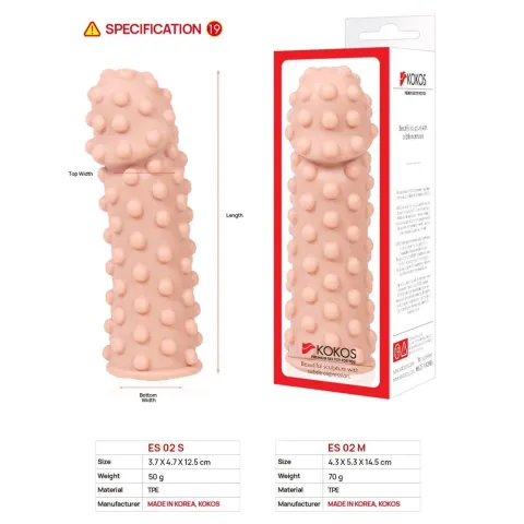 Насадка на член Kokos Extreme Sleeve ES.02 размер S, потовщувальна, стимулюючий рельєф