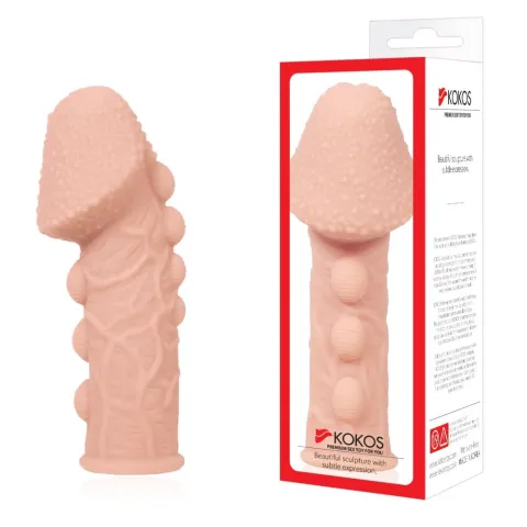 Насадка на пенис Kokos Extreme Sleeve ES.09, размер M, утолщающая, со стимулирующим рельефом