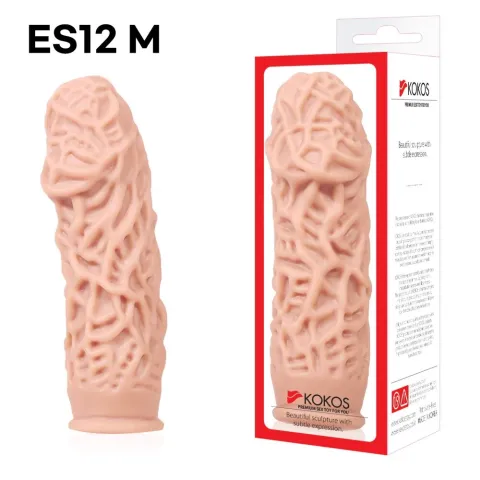 Насадка на пенис Kokos Extreme Sleeve ES.12, размер M, утолщающая, со стимулирующим рельефом