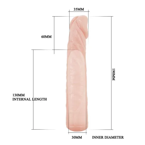 Насадка на член - Penis Extended Sleeve, Elastic TPR Material