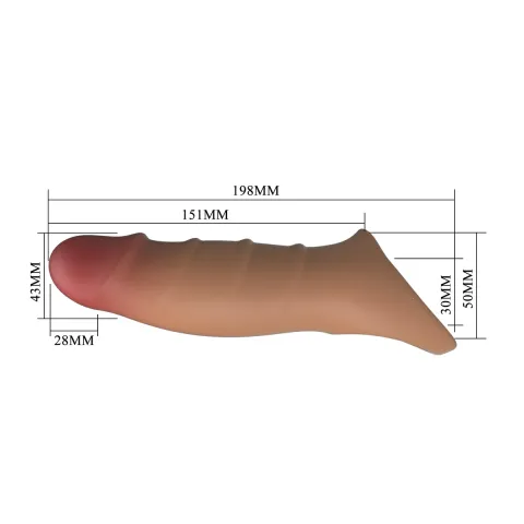 Насадка на член - Pretty Love Damell Penis Sleeve Brown