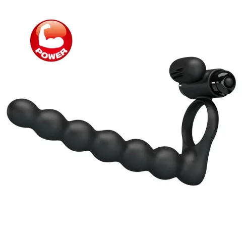 Кольцо-насадка для двойного проникновения — Pretty Love Hercules Penis Sheath III Black