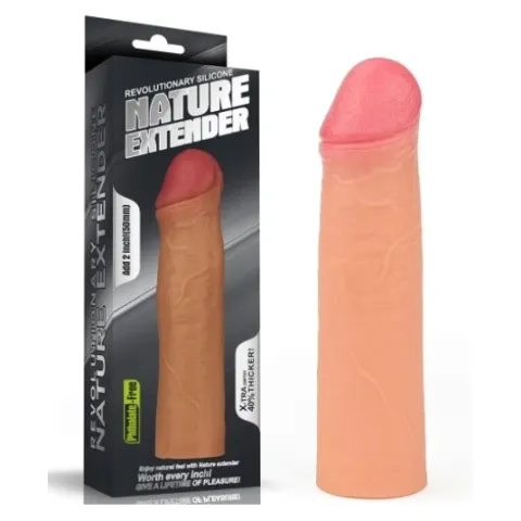Насадка на пенис — «Revolutionary Silicone Nature Extender», увеличивающая длину на 2 дюйма, телесного цвета