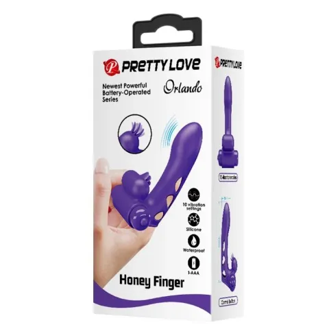 Насадка на палець - Pretty Love Orlando Honey Finger Vibrator Purple