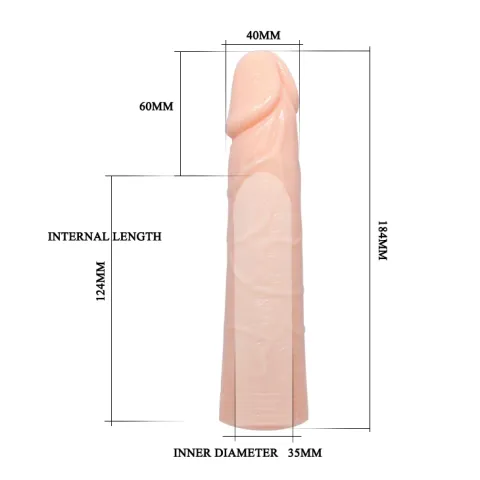Насадка на член - Silicon Sleeve Enlarger, Flesh 1