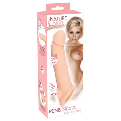 Удлиняющая насадка — Nature Skin Penis Sleeve With Extension