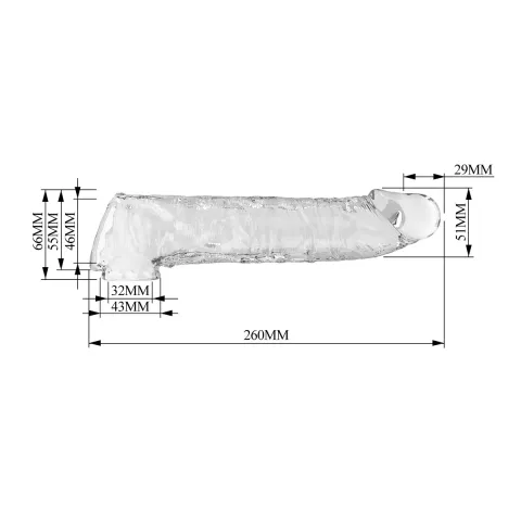 Подовжуюча насадка на член - Pretty Love Extension Penis Sleeve Clear, 26 см