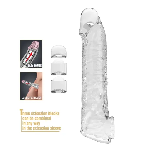 Подовжуюча насадка на член - Pretty Love Extension Penis Sleeve Clear, 26 см