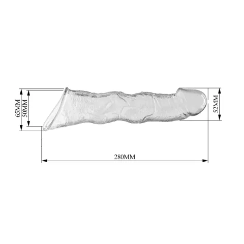 Подовжуюча насадка на член - Pretty Love Extension Penis Sleeve Clear, 28 см