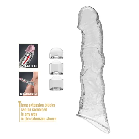 Подовжуюча насадка на член - Pretty Love Extension Penis Sleeve Clear, 28 см