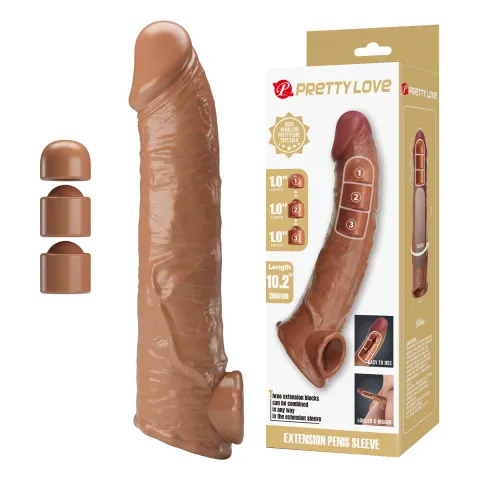 Подовжуюча насадка на член - Pretty Love Extension Penis Sleeve Latin, 26 см