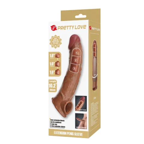 Подовжуюча насадка на член - Pretty Love Extension Penis Sleeve Latin, 26 см