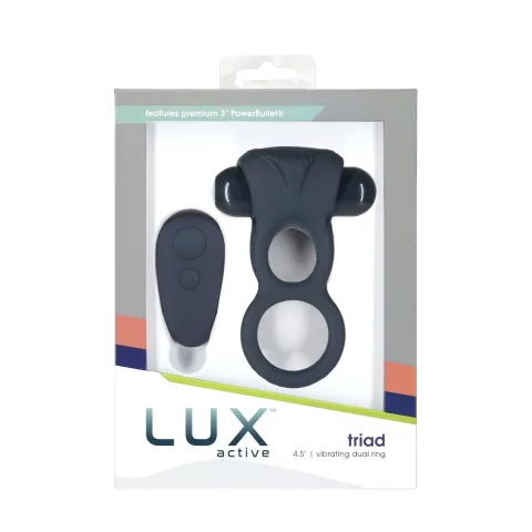 Двойное эрекционное кольцо с вибрацией Lux Active-Triad — Vibrating Dual Cock Ring, пульт ДК