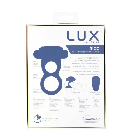 Двойное эрекционное кольцо с вибрацией Lux Active-Triad — Vibrating Dual Cock Ring, пульт ДК