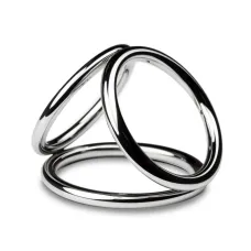 Тройное кольцо для эрекции Sinner Gear Unbendable – Triad Chamber Metal Cock and Ball Ring – Large