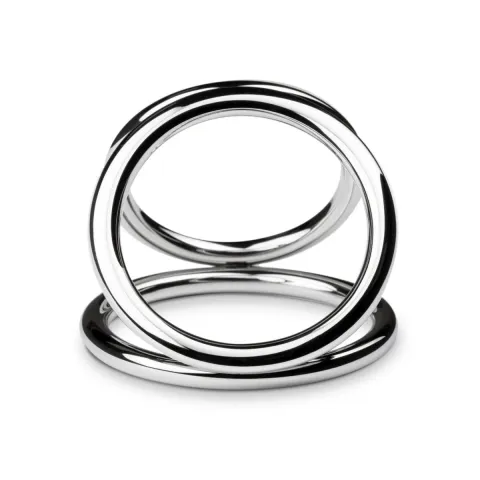 Тройное кольцо для эрекции Sinner Gear Unbendable – Triad Chamber Metal Cock and Ball Ring – Large