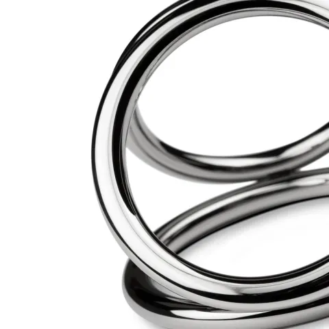 Тройное кольцо для эрекции Sinner Gear Unbendable – Triad Chamber Metal Cock and Ball Ring – Large