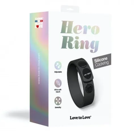 Регулируемое кольцо для эрекции с Love To Love HERO RING BUTTONS - ЧЁРНЫЙ ОНИКС