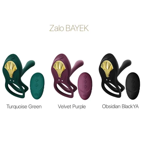 Смарт-эрекционное кольцо Zalo — BAYEK Turquoise Green, двойное с вводной частью, пульт ДУ