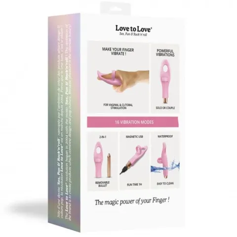 Вибратор на палец Love To Love Tickle me — BABY PINK с возможностью перезарядки, 3 варианта использования