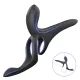Вібраційне кільце - Erospace Men’s Play Vibrating Cock Ring With Clitoral & Taint Stimulation B11