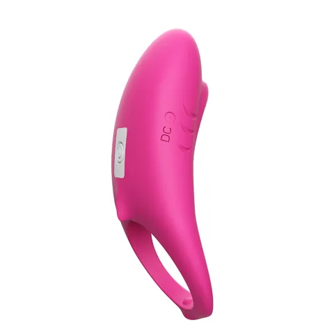 Ерекційне кільце з вібрацією - Boss Series Vibro Shark, рожеве