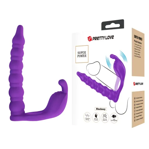 Кольцо-насадка для двойного проникновения — Pretty Love Blackney Vibrating Enhacer Purple