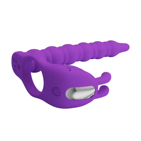 Кольцо-насадка для двойного проникновения — Pretty Love Blackney Vibrating Enhacer Purple