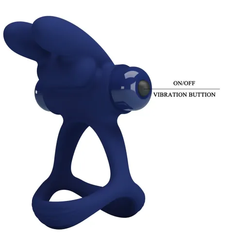 Ерекційне кільце - Pretty Love Powerful Vibro Cock Ring Bunny Blue