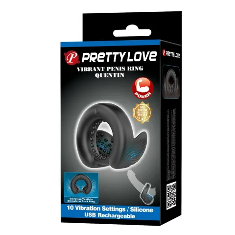 Віброкільце PRETTY LOVE Quentin Vibrating Silicone Cock Ring