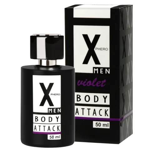 Мужские духи с феромонами — Aurora X Phero Men Body Attack Violet, 50 мл