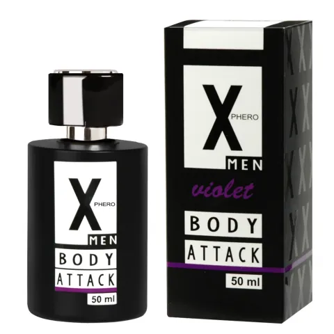 Мужские духи с феромонами — Aurora X Phero Men Body Attack Violet, 50 мл