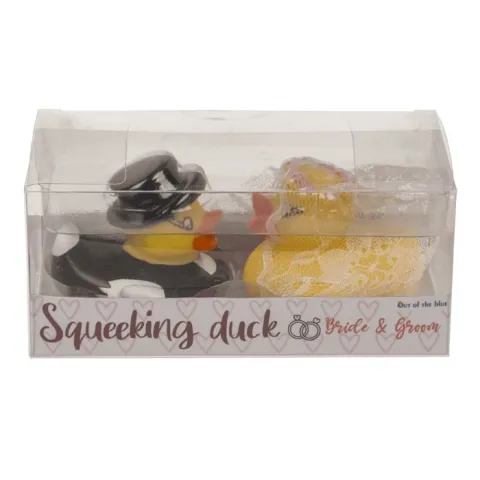 Игрушка-утка — Squeaking Ducks Bride & Groom, жених и невеста, 6 см
