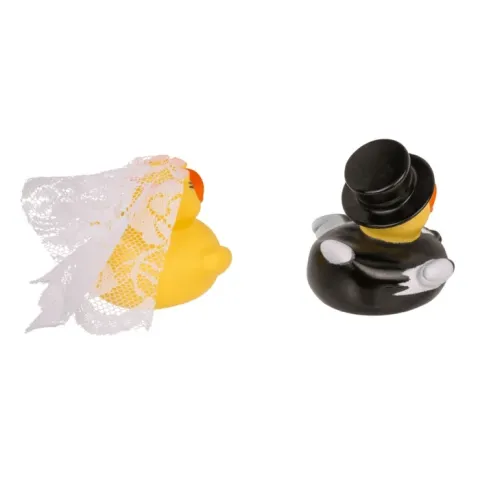 Игрушка-утка — Squeaking Ducks Bride & Groom, жених и невеста, 6 см