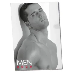 Календарь ORION PIN-UP Calendar Soft Men 2026, черно-белый