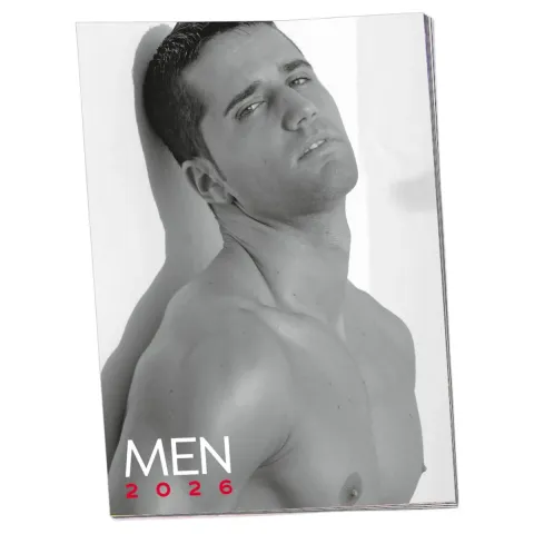 Календарь ORION PIN-UP Calendar Soft Men 2026, черно-белый