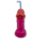 Коктейльна склянка-пеніс з кришкою та трубочкою Diverty Sex Fuchsia
