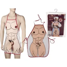 Кухонний фартух з плюшевим пенісом - Sexy Apron Male Body With Plush Penis
