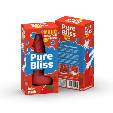 Мило член Pure Bliss Juicy Crush Red, 18 см