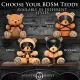 ROPE Плюшевый мишка BDSM в кожаной маске и шлейке, 22x16x12 см