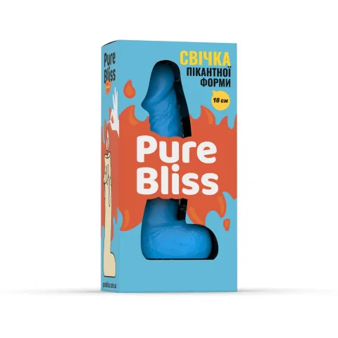 Свеча в форме члена — Pure Bliss 18 см, синяя