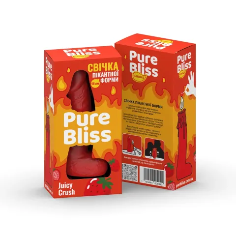 Свічка член - Pure Bliss Juicy Crush Red, 18 см