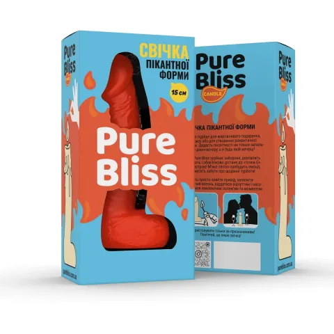 Свеча в форме члена — Pure Bliss 15 см, оранжевая