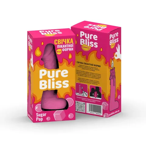 Свічка член - Pure Bliss Sugar Pop Pink, 15 см